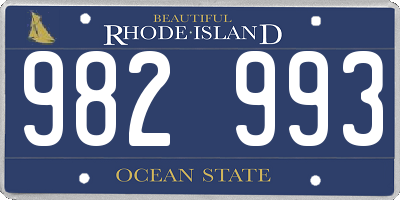 RI license plate 982993