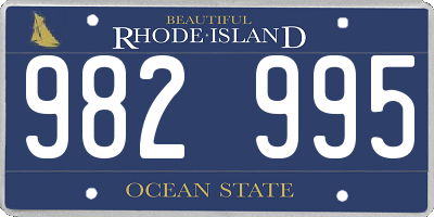 RI license plate 982995