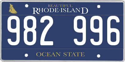 RI license plate 982996