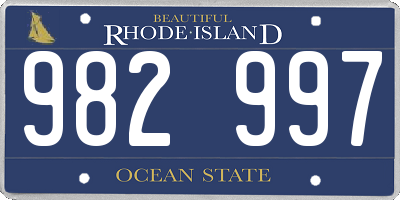 RI license plate 982997