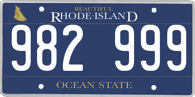 RI license plate 982999