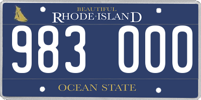 RI license plate 983000