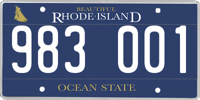 RI license plate 983001