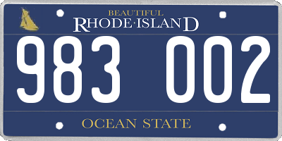 RI license plate 983002