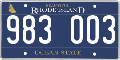 RI license plate 983003