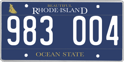 RI license plate 983004