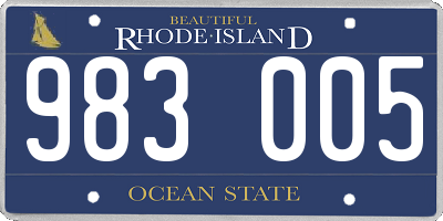 RI license plate 983005