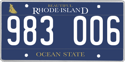 RI license plate 983006