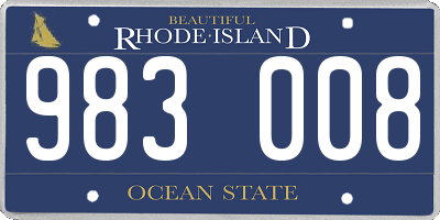 RI license plate 983008