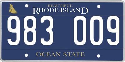 RI license plate 983009