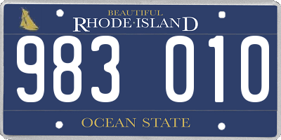 RI license plate 983010