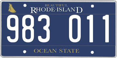 RI license plate 983011