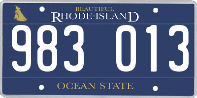 RI license plate 983013