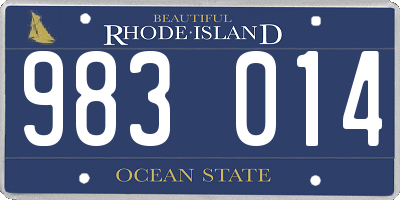 RI license plate 983014