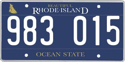 RI license plate 983015