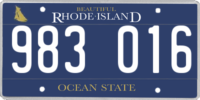 RI license plate 983016
