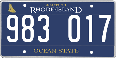 RI license plate 983017