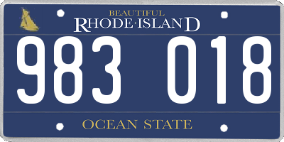 RI license plate 983018