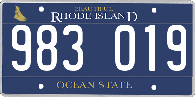 RI license plate 983019