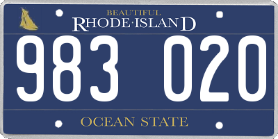 RI license plate 983020