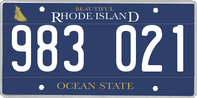 RI license plate 983021