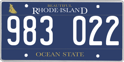 RI license plate 983022