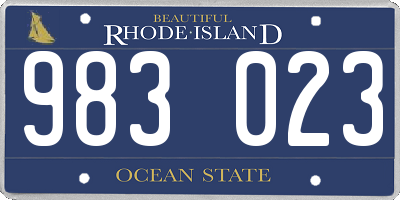 RI license plate 983023