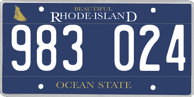 RI license plate 983024