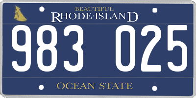 RI license plate 983025