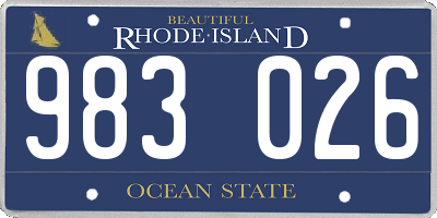 RI license plate 983026