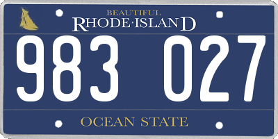 RI license plate 983027