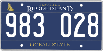 RI license plate 983028