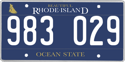 RI license plate 983029