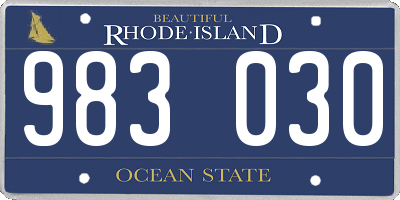 RI license plate 983030