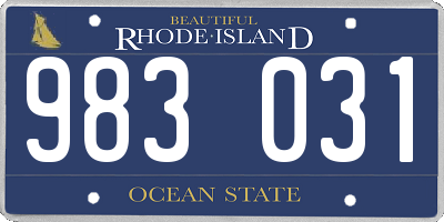 RI license plate 983031