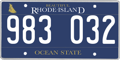 RI license plate 983032