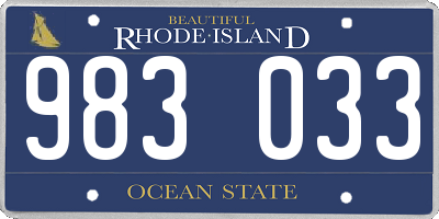 RI license plate 983033