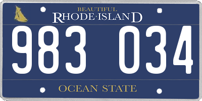 RI license plate 983034