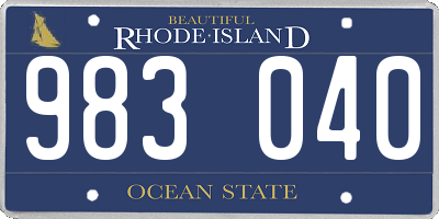 RI license plate 983040