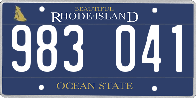 RI license plate 983041