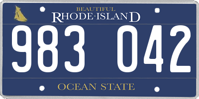 RI license plate 983042