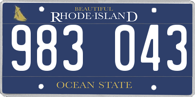 RI license plate 983043