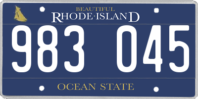 RI license plate 983045