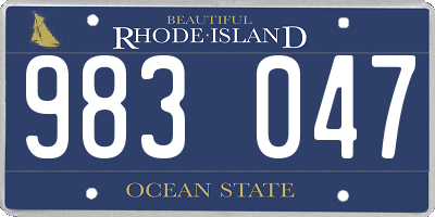 RI license plate 983047