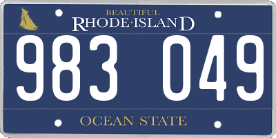 RI license plate 983049