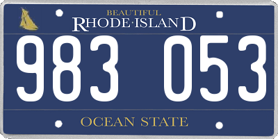 RI license plate 983053