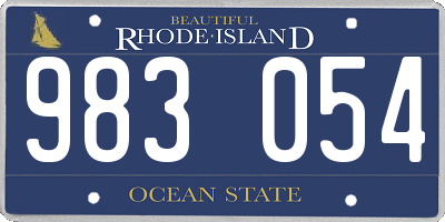 RI license plate 983054