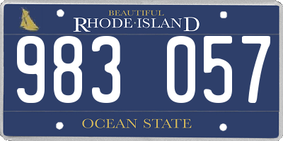 RI license plate 983057