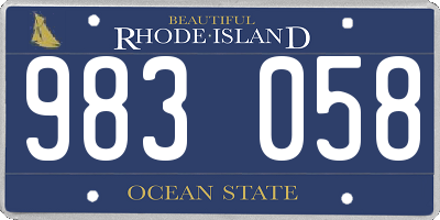 RI license plate 983058