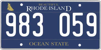 RI license plate 983059